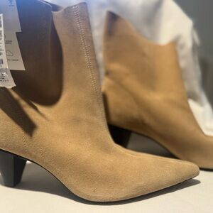 Zara Tan Suede Ankle Boots